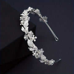 Rhinestone Faux Pearl Headband Alloy Head Hoop Queen Hair Band