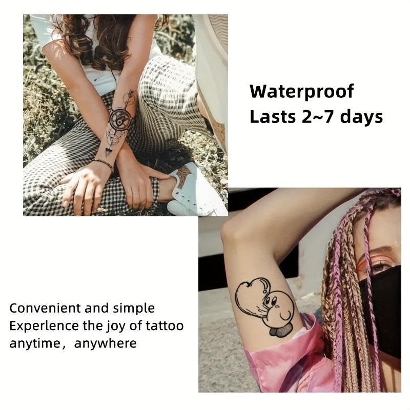 Colorful Flower Temporary Tattoo Stickers for Arms Thighs