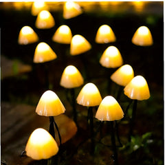 Solar Mushroom Lights 10ct Waterproof Patio Fairy Lights with Remote Control