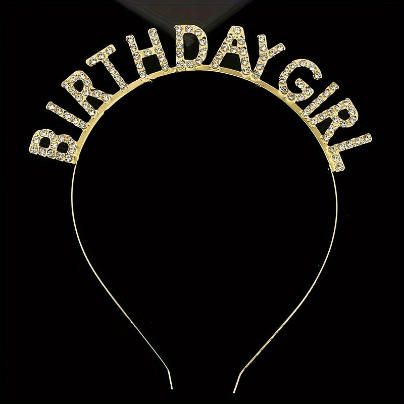 Birthday Girl Headband Tiara Happy Birthday Hair Hoop Women Girls Party Decor