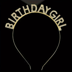 Birthday Girl Headband Tiara Happy Birthday Hair Hoop Women Girls Party Decor