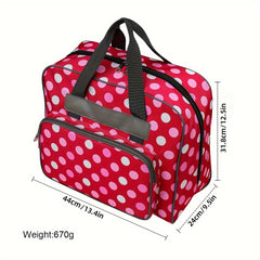 Dot Printed Sewing Machine Bag Waterproof Dustproof Handbag