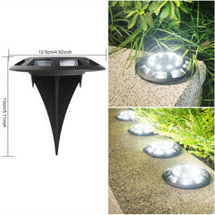 4pcs Solar Buried Lamp Outdoor Waterproof Lawn Decoration Night Light