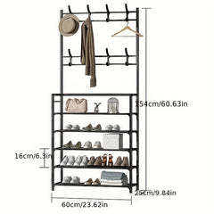 Shoe Coat Rack 2 in 1 Assembly Layer Shoe Cap Rack