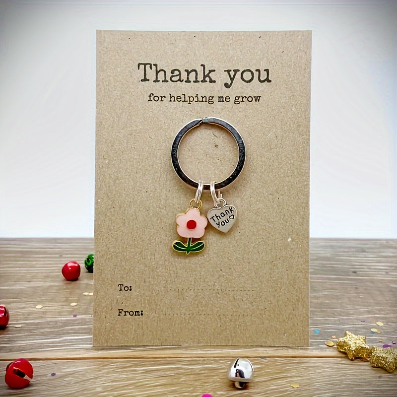 Flower Pendant Keychain Keyring Teacher Gift Travel Gift