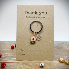 Flower Pendant Keychain Keyring Teacher Gift Travel Gift