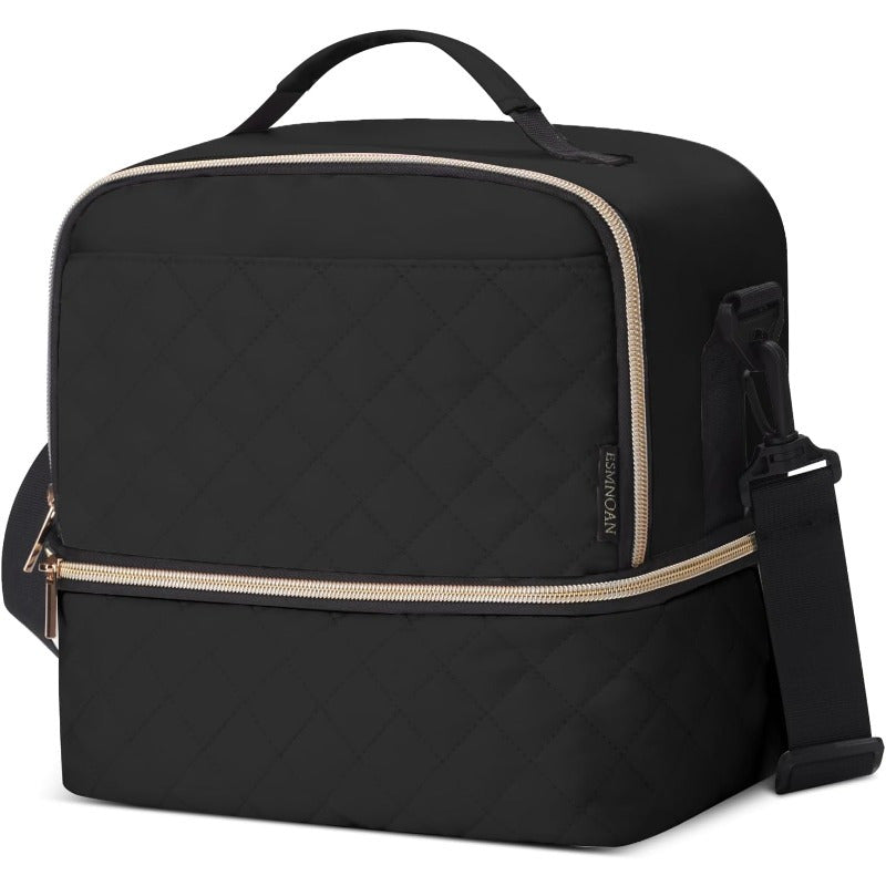 Pink Insulated Double Deck Cooler Lunch Bag for Women