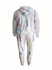 Women's Plus Tie Dye Hoodie & Pants Set