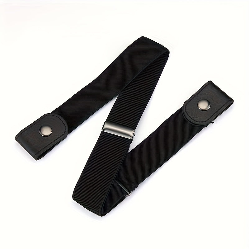 2pcs No Buckle Elastic Belt Stretchy For Women Men Pants Jeans Adjustable