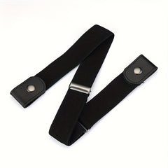 2pcs No Buckle Elastic Belt Stretchy For Women Men Pants Jeans Adjustable