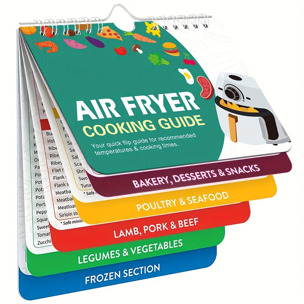 Air Fryer Cheat Sheet Magnets Cooking Guide Booklet + Chart Cookbooks