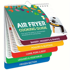 Air Fryer Cheat Sheet Magnets Cooking Guide Booklet + Chart Cookbooks