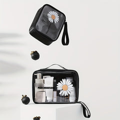 Daisy Printed Waterproof Cosmetic Bag for Outdoor Travel