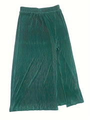  Ribbed Velvet High Rise Side Split Skirt
