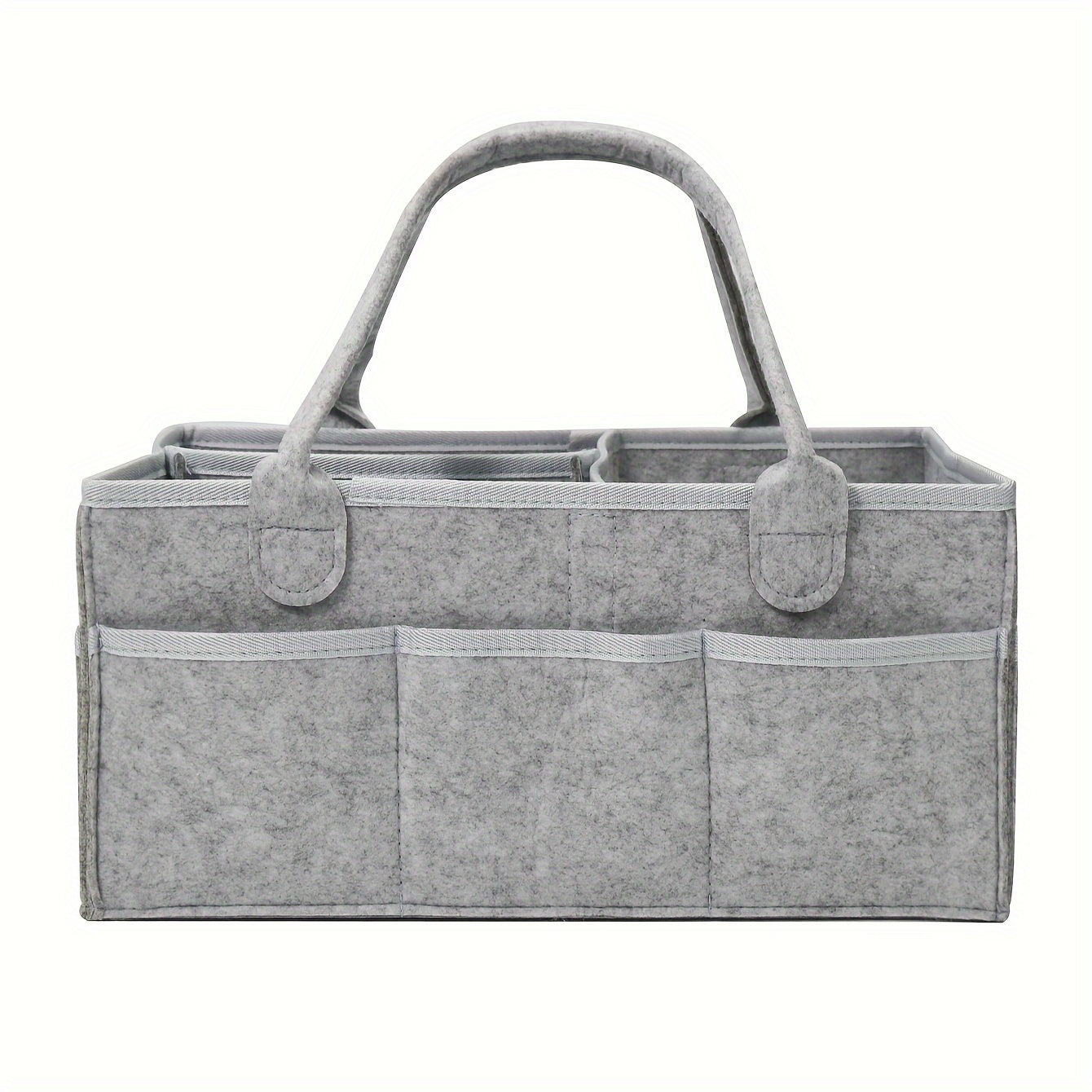 Grey Felt Cloth Mommy Basket Diaper Bag Storage Box