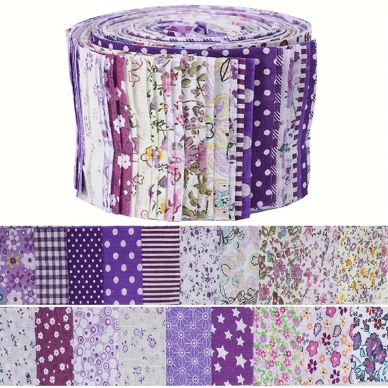 40pcs Cotton Quilting Fabric Strips Jelly Roll for Patchwork Craft