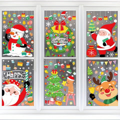 Christmas Decorations Snowman Elk Window Stickers Merry Christmas Window Clings