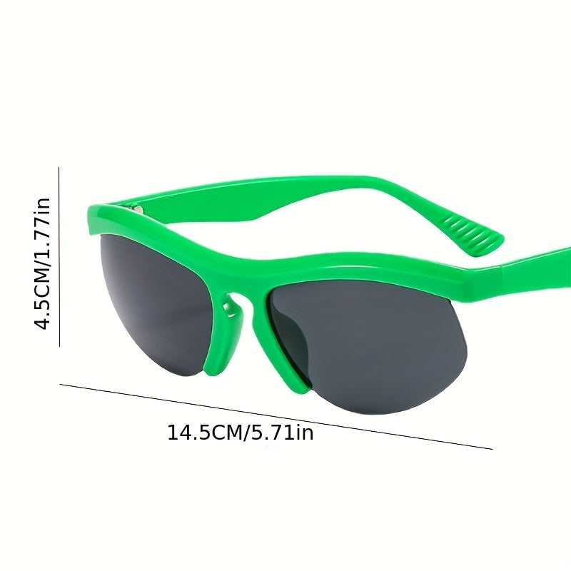 Y2K Semi Rimless Sunglasses Hip Hop Block Anti Glare UV400