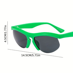Y2K Semi Rimless Sunglasses Hip Hop Block Anti Glare UV400
