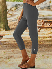 Women's High Waist Yoga Leggings Solid Stretch Skinny Pants
