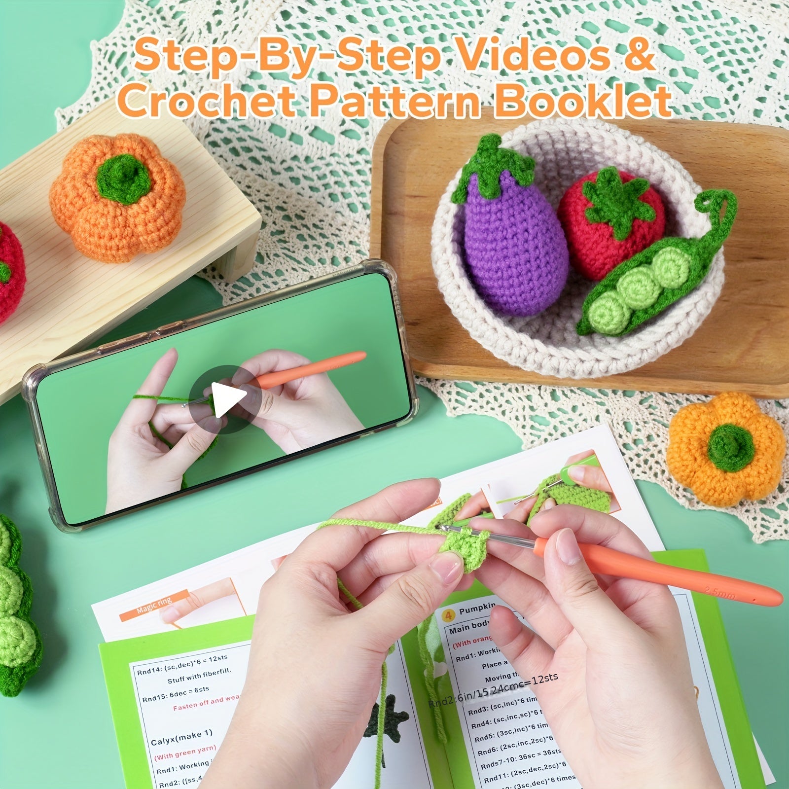 Crochet Doll Kit with Detailed Video Tutorial
