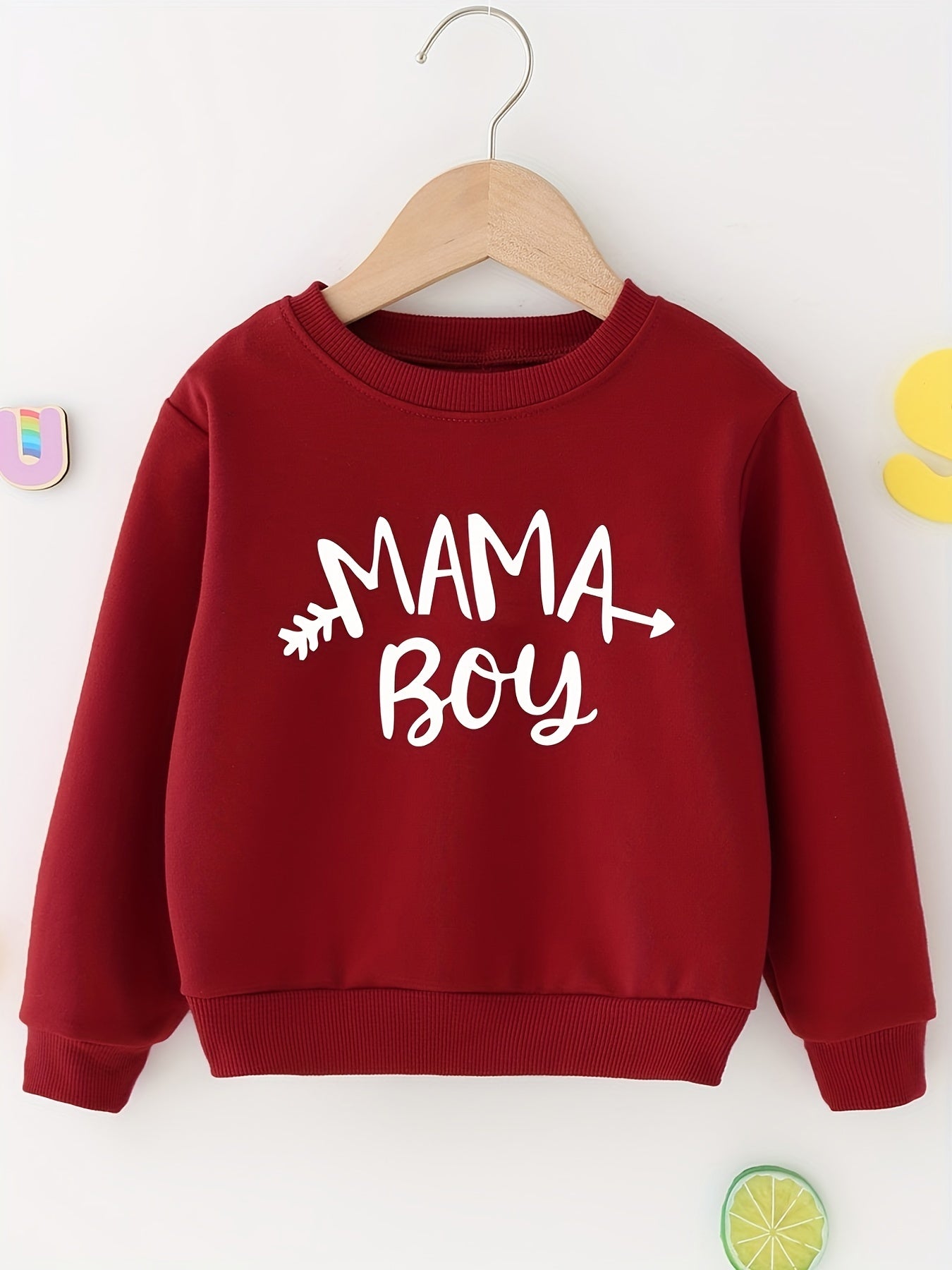 Boys Casual Pullover Sweatshirt Long Sleeve Crew Neck Tops