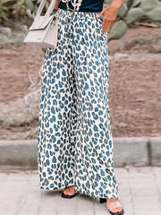 Women's Plus Leopard Print Wide Leg Pants
