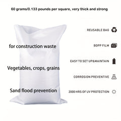 10pcs Empty Woven Polypropylene Sandbags UV Protection