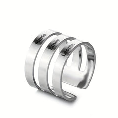 316L Stainless Steel 18k Plated Hallow Ring Customized Jewelry