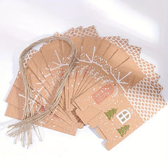 House Shape Christmas Paper Boxes Candy Gift Boxes Food Cookie Packing Bag