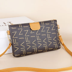 Digital Pattern Zipper Coin Purse Faux Leather Zipper Square Shape Small Bag