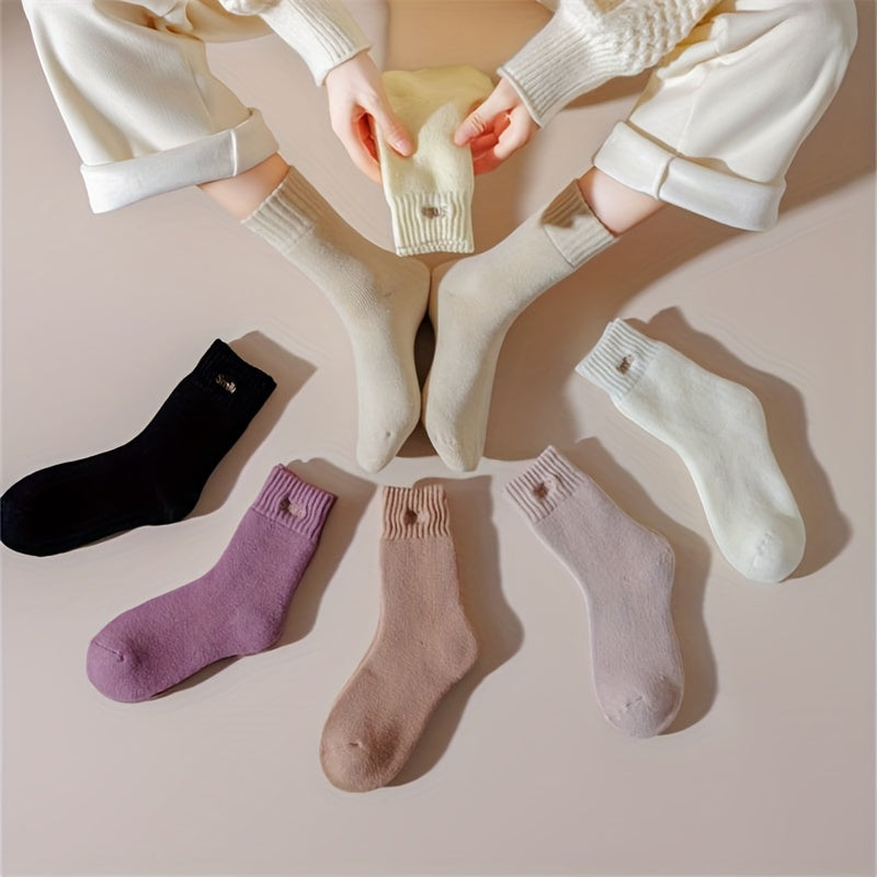 7 Pairs Letter Pattern Socks Women's Stockings & Hosiery