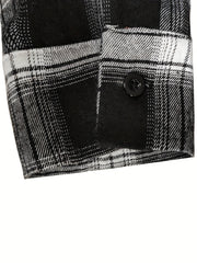  Plaid Print Long Sleeve Button Up Shirt Top