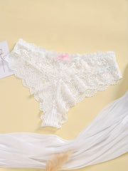  Floral Lace Bow Knot Bra & Underwear Lingerie Set