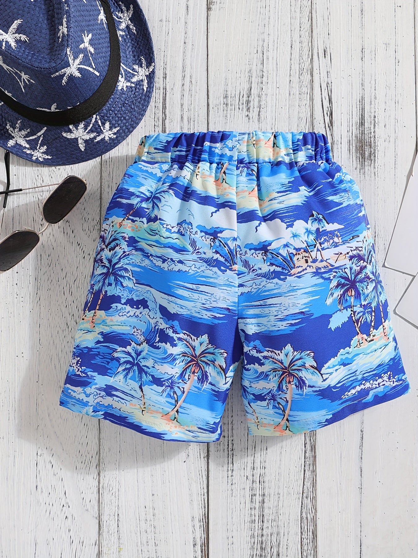 Boys Teen Coconut Tree Print Shorts for Summer