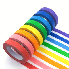 8pcs Rainbow Masking Tape 1.5cm Rolls Art Decoration DIY Supplies