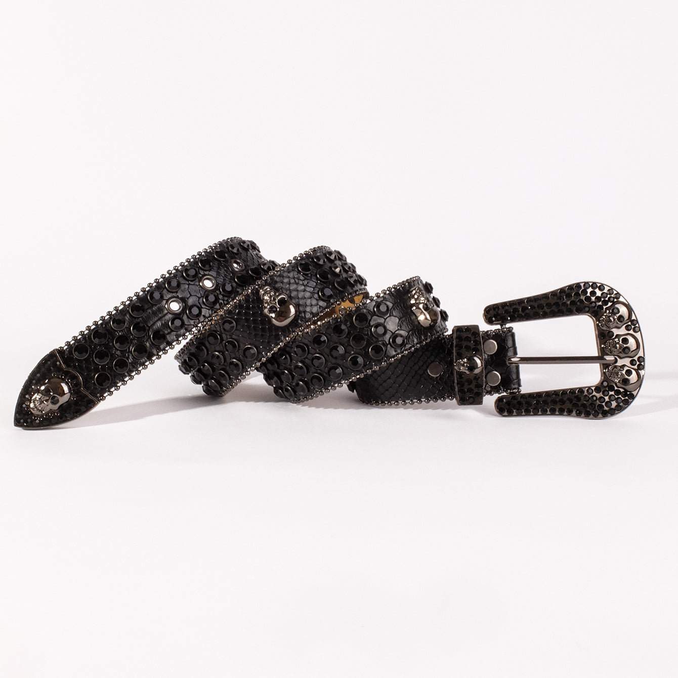 Skull Metal Buckle Belt Bling Rhinestone Western Hip Hop Jeans Pants Belts