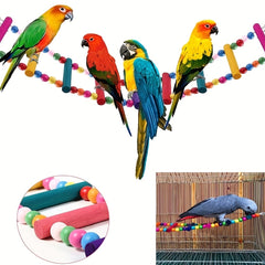 12 Step Wooden Bird Ladder Parrot Training Exercise Toy