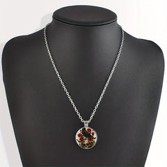 Round Crow Crystal Bead Pendant Necklace for Men & Women