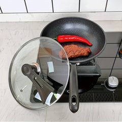 1pc Cast Iron Wok With Lid 27 for Traditional Cooking