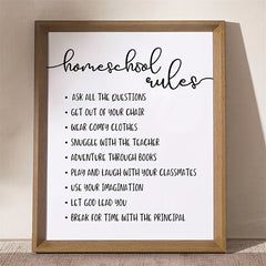 Home Rules Wall Decor - Child Wall Art Decoration - Wall Hanging 20 x 25 cm