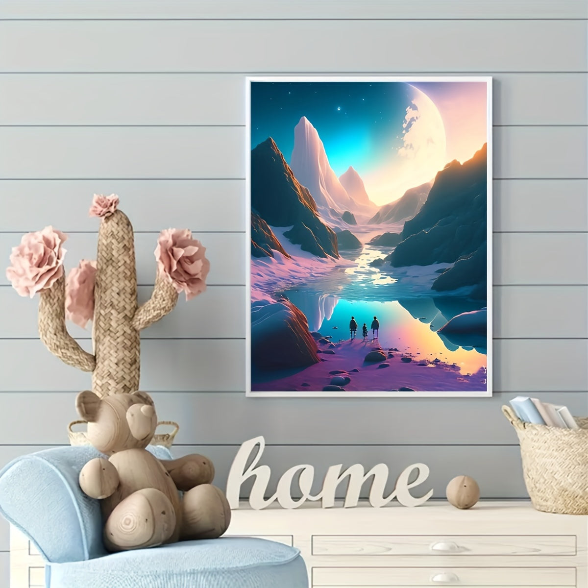 Mountain and River Landscape Rhinestone Painting 5D DIY Full Round Drill Mosaic