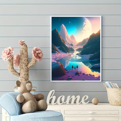 Mountain and River Landscape Rhinestone Painting 5D DIY Full Round Drill Mosaic