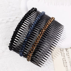 3pcs Crystal Rhinestone Hair Side Comb Set Braided Updo Hair Accessories