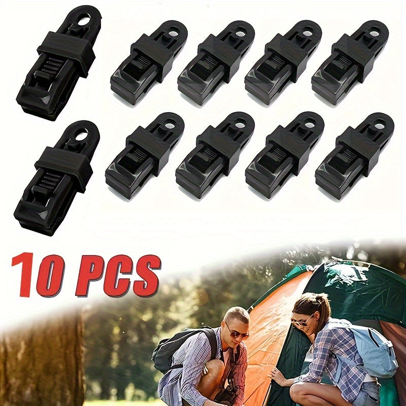 10pcs Tent Canopy Clips Outdoor Wind Rope Fixed Clips Camping Accessories