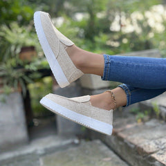Women's Canvas Slip On Sneakers Lightweight Walking Shoes