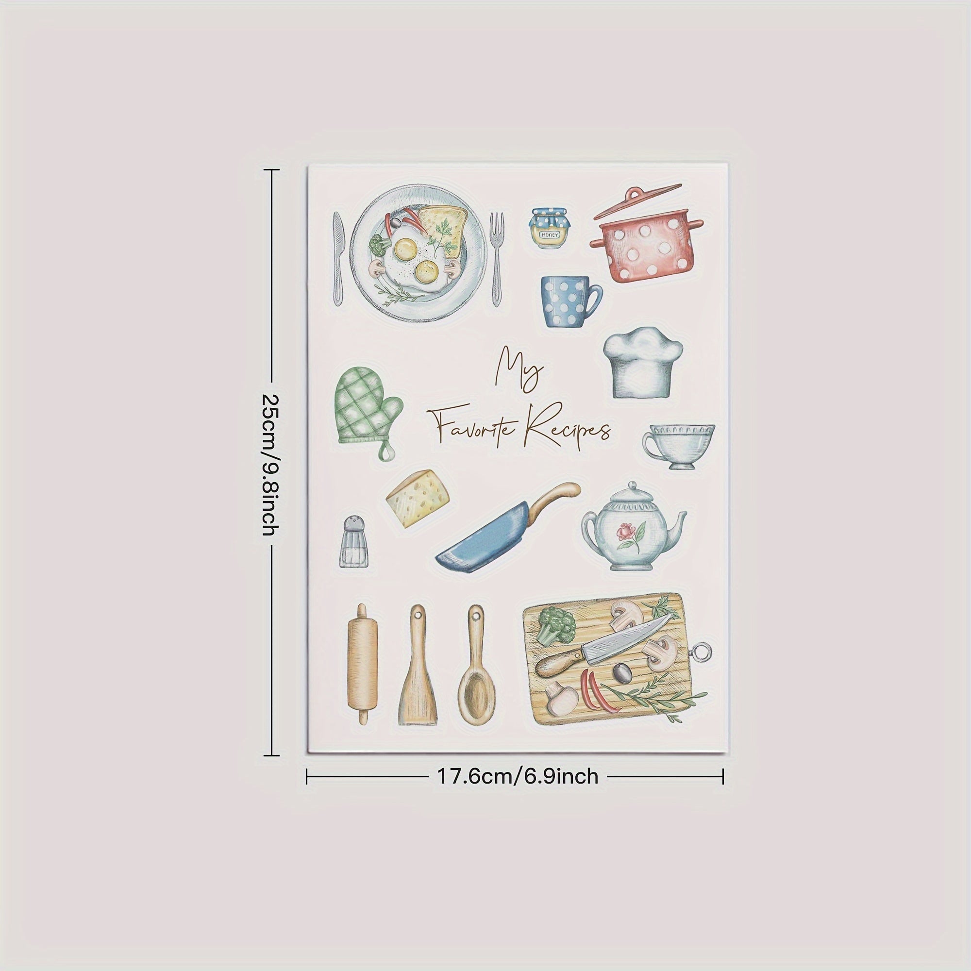 Large Size B5 Blank Recipe Book for 80 Recipes