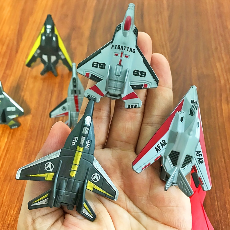 6 Pack Aircraft Launcher Toy Set for Kids Safe Plastic Construction Kit Ages 3-6