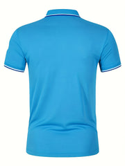 Men's Golf Shirt Print Short Sleeve Tennis Shirt Breathable Lapel Top