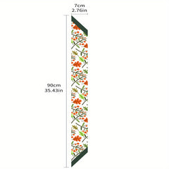 Fruit Leaf Print Skinny Scarf Long Ribbon Neckerchief
